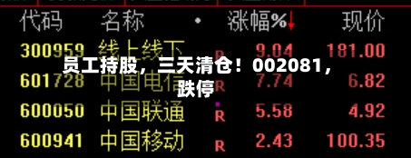 员工持股	，三天清仓！002081，跌停-第2张图片