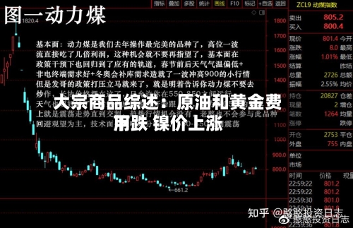 大宗商品综述：原油和黄金费用下跌 镍价上涨