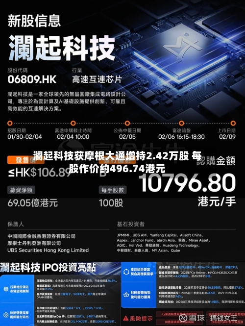 澜起科技获摩根大通增持2.42万股 每股作价约496.74港元-第2张图片