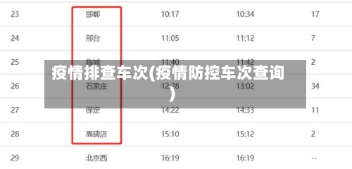 疫情排查车次(疫情防控车次查询)